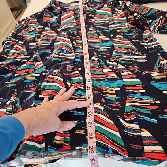 Soft Surroundings Size Large Multicolor Sailboat on Navy Blue Long Sleeve Shirt - Picture 9 of 11